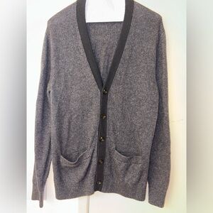Abercrombie And Fitch Men’s Cardigan Gray Black Grandpa Sweater Size Medium